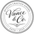 Circular logo for Vance & Co. with text 'Quality Crafted Goods' and 'Vance & Co.'